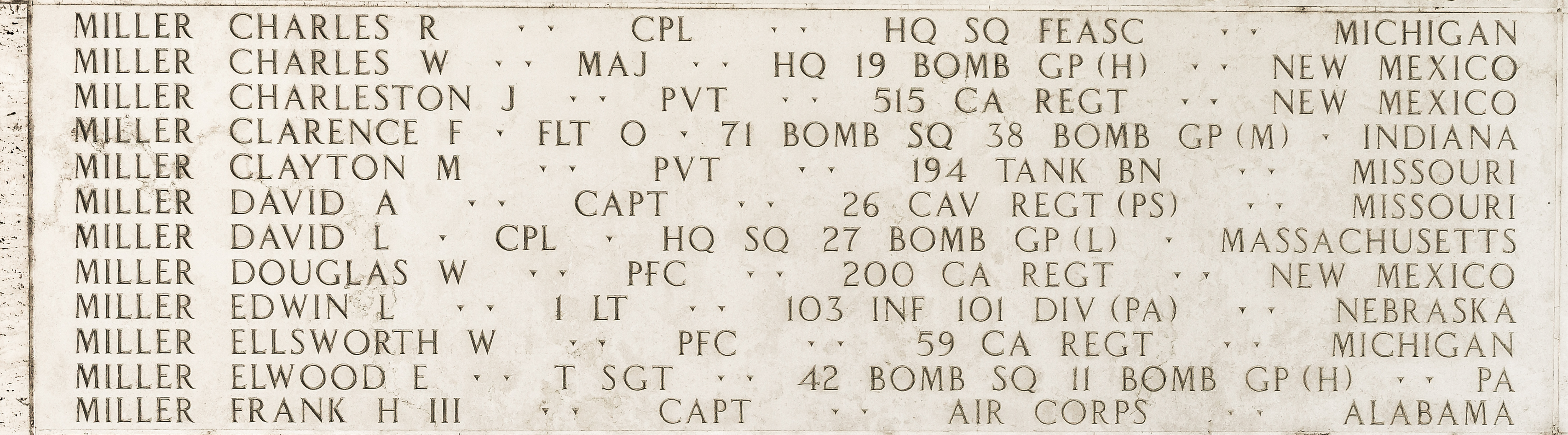 Clarence F. Miller, Flight Officer